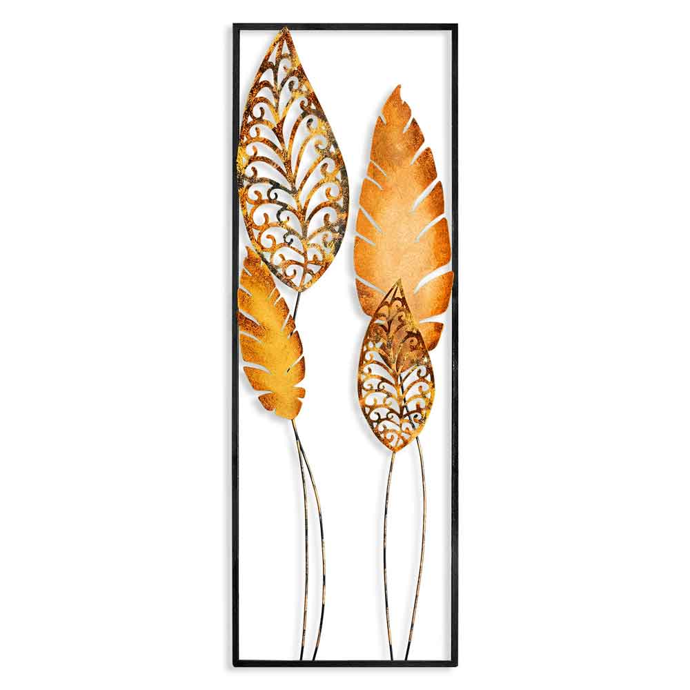 Parklane Metal Argent Leaf Wall Art in Gold and Black