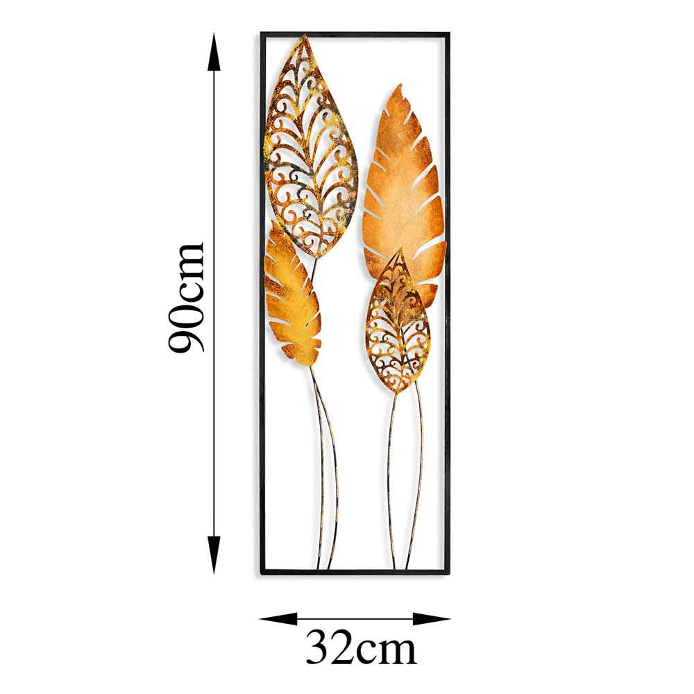Parklane Metal Argent Leaf Wall Art in Gold and Black