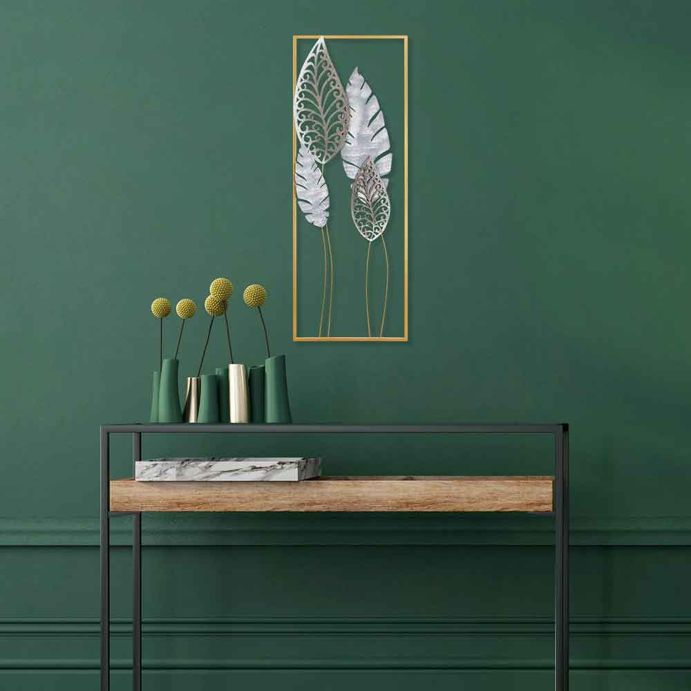 Parklane Metal Argent Leaf Wall Art in Gold and Silver