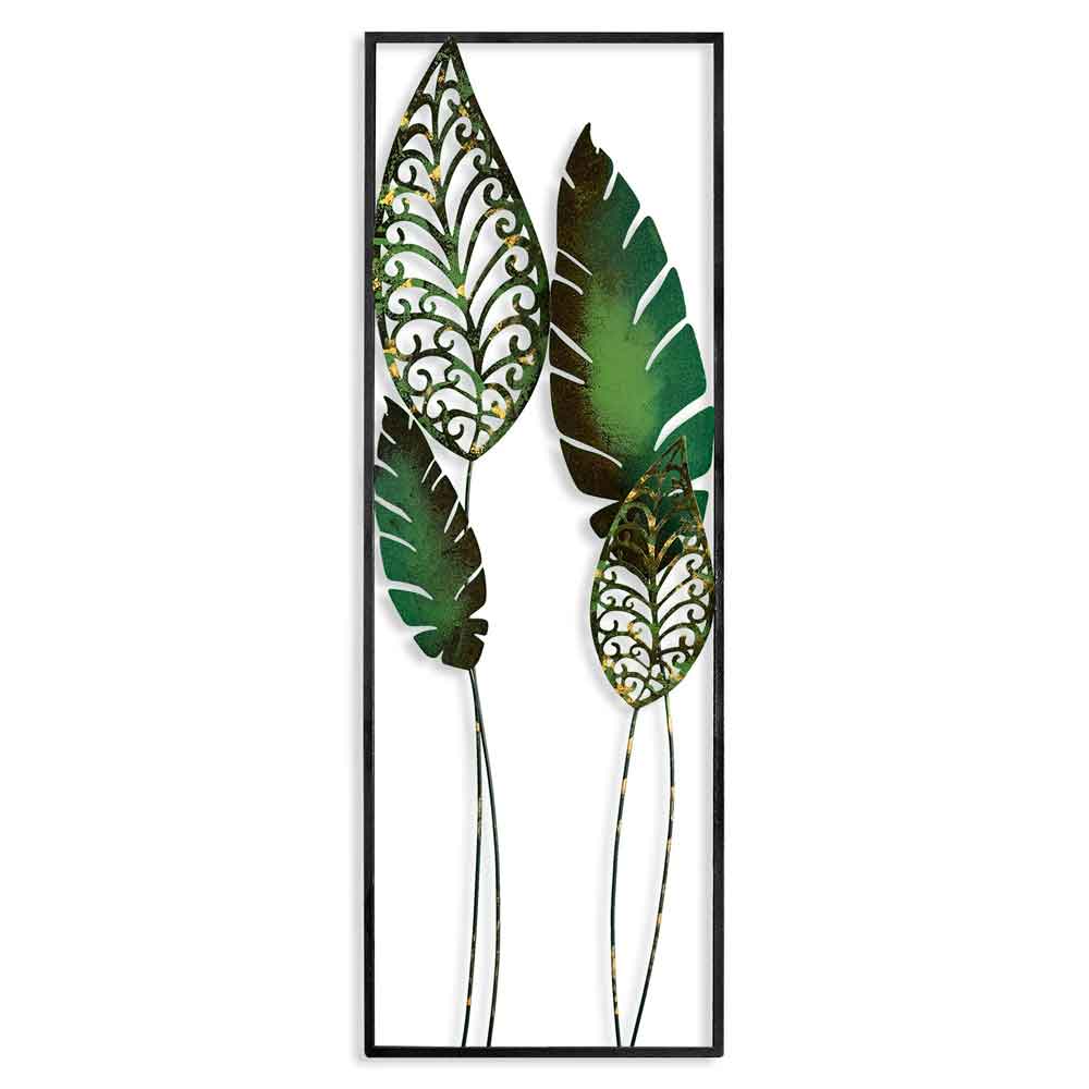 Parklane Metal Argent Leaf Wall Art in Green and Black