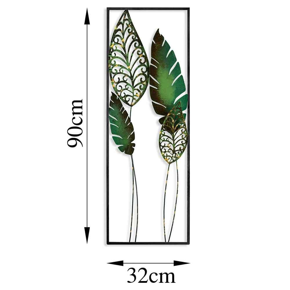 Parklane Metal Argent Leaf Wall Art in Green and Black