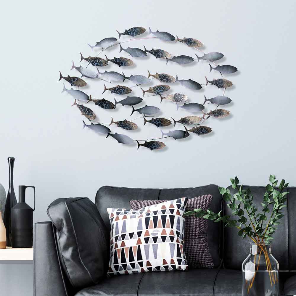 Parklane Metal Aurelian Aquatic Wall Art in Black and White