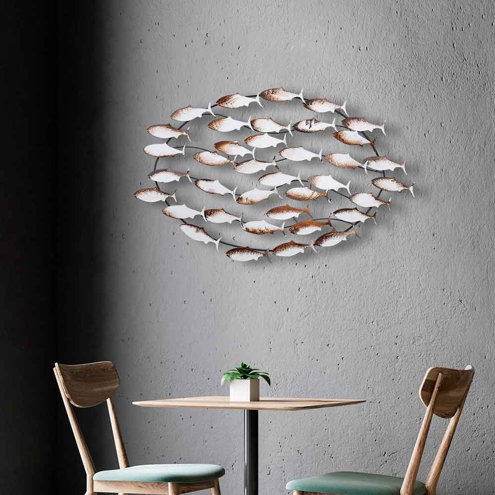 Parklane Metal Aurelian Aquatic Wall Art in Brown and White