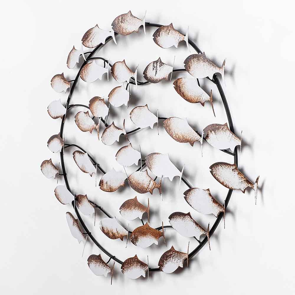 Parklane Metal Aurelian Aquatic Wall Art in Brown and White