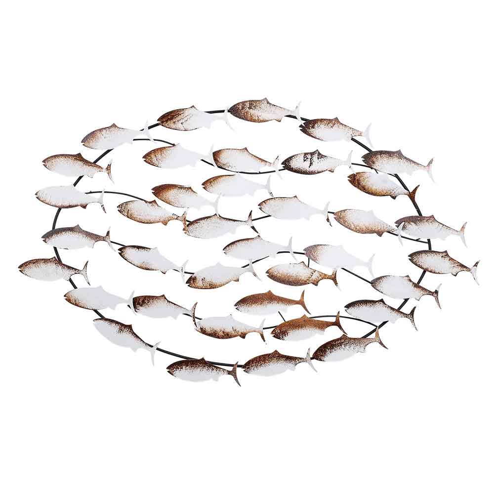 Parklane Metal Aurelian Aquatic Wall Art in Brown and White
