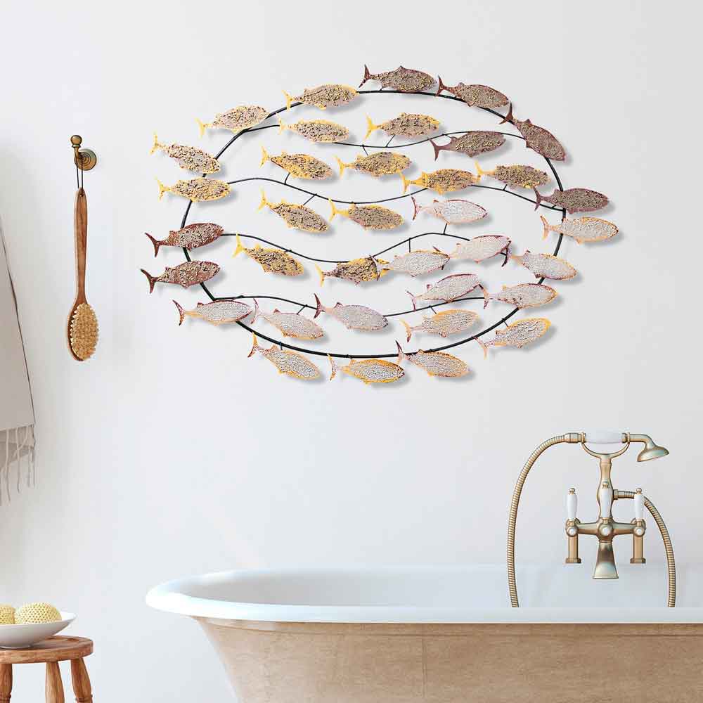 Parklane Metal Aurelian Aquatic Wall Art in Copper and Gold
