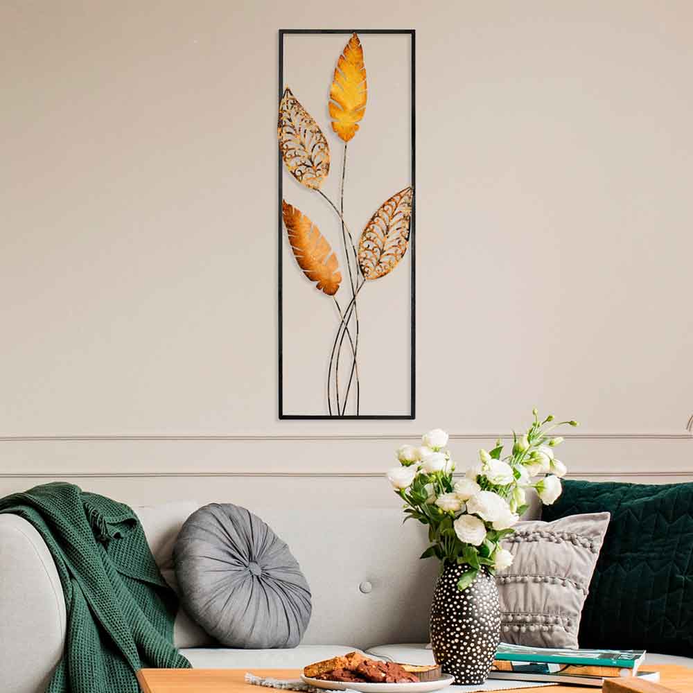 Parklane Metal Aurelian Leaf Wall Art in Gold and Copper