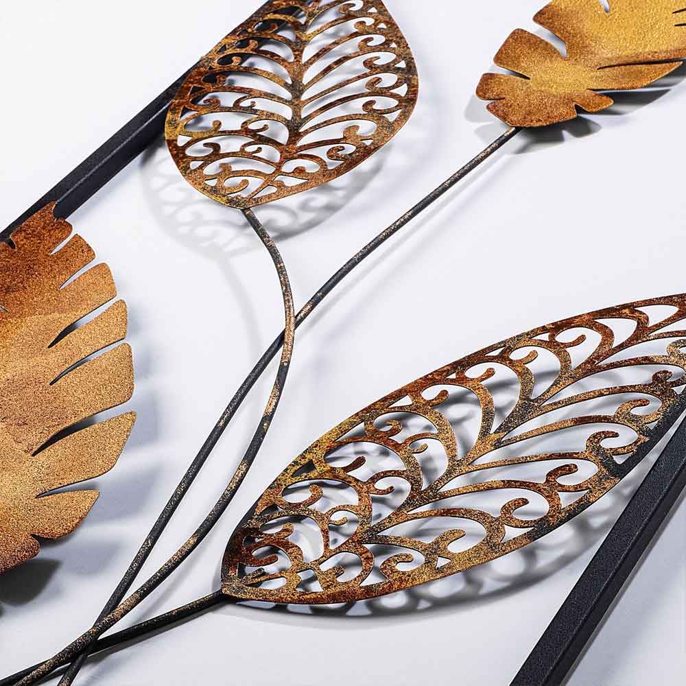 Parklane Metal Aurelian Leaf Wall Art in Gold and Copper