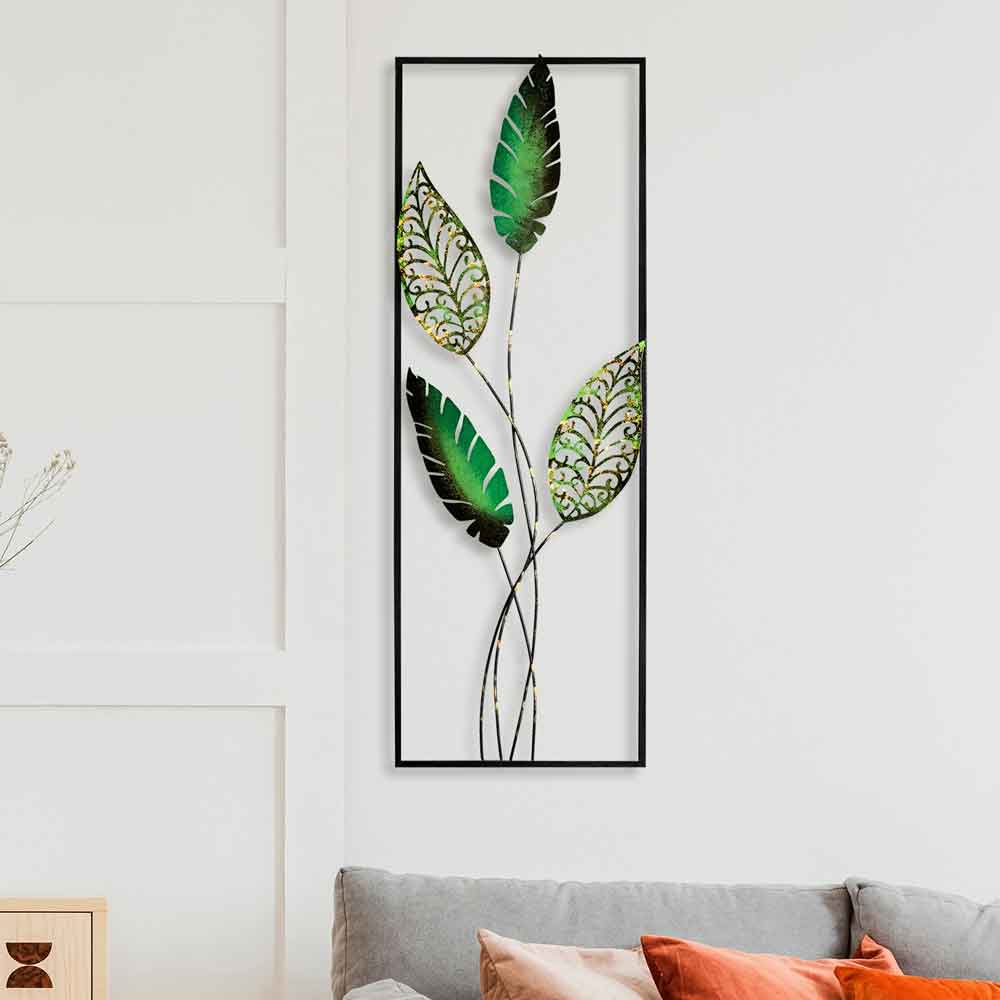 Parklane Metal Aurelian Leaf Wall Art in Gold and Green