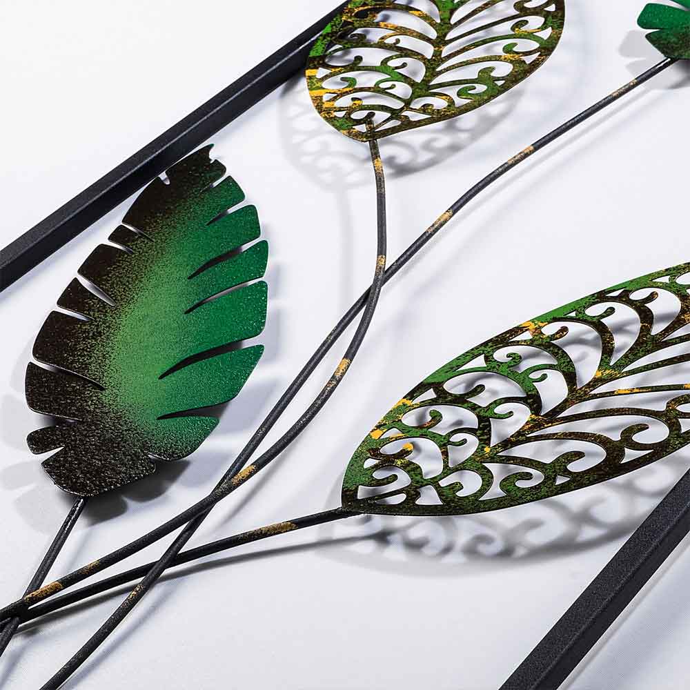 Parklane Metal Aurelian Leaf Wall Art in Gold and Green