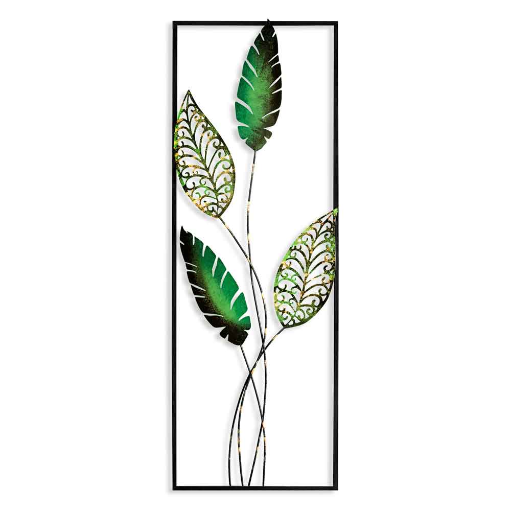 Parklane Metal Aurelian Leaf Wall Art in Gold and Green