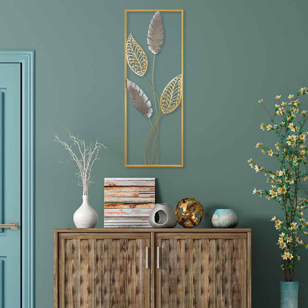 Parklane Metal Aurelian Leaf Wall Art in Gold and Silver