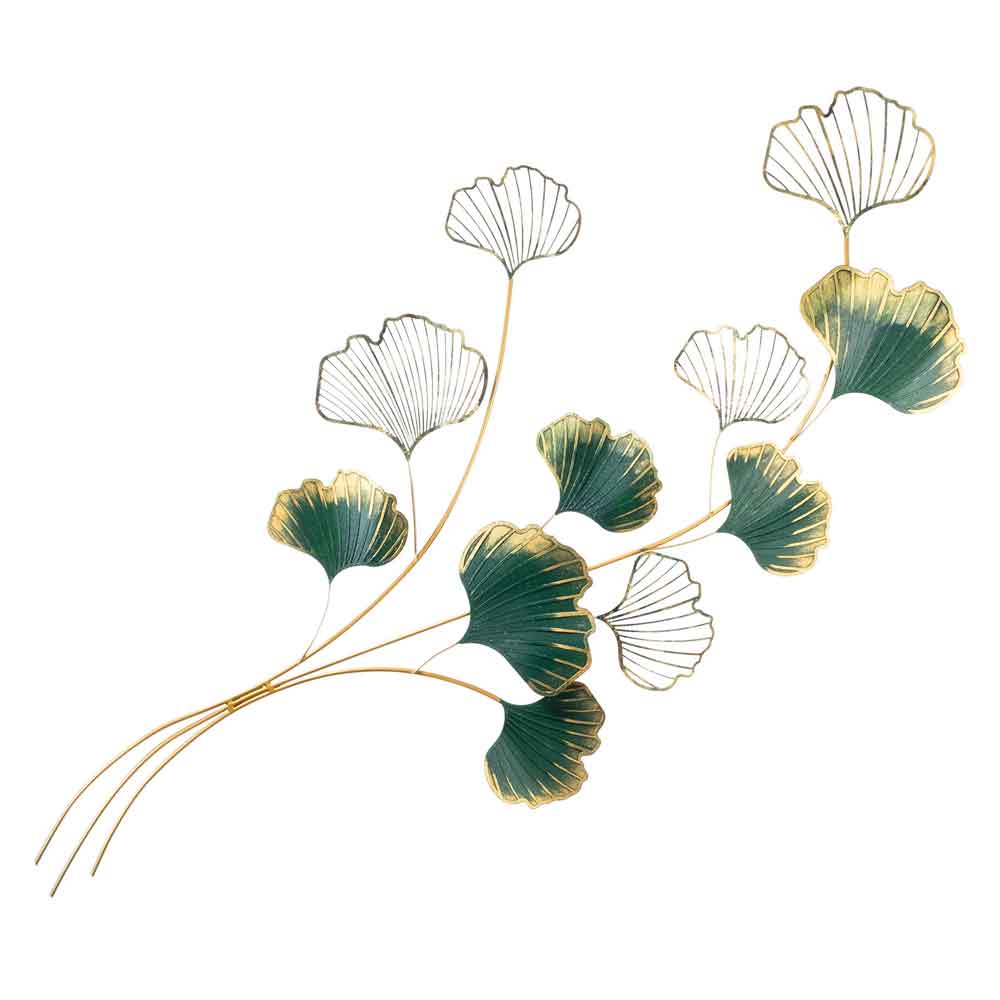 Parklane Metal biloba leaves Wall Art in Green and Gold