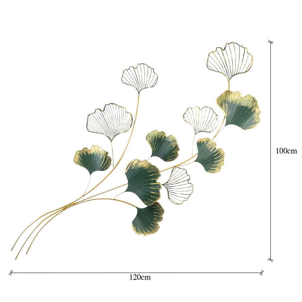 Parklane Metal biloba leaves Wall Art in Green and Gold