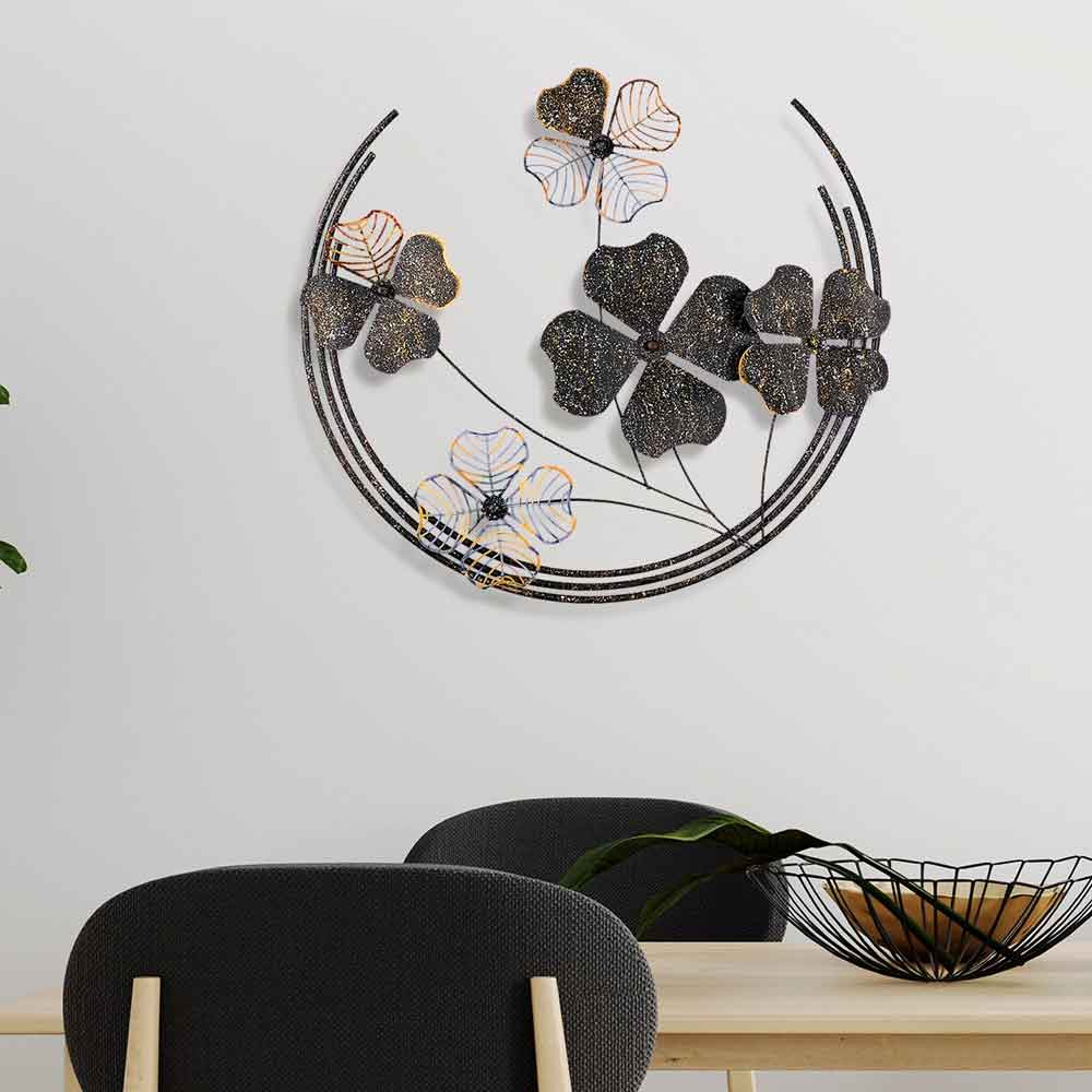 Parklane Metal Celestial Bloom Wall Art in Black