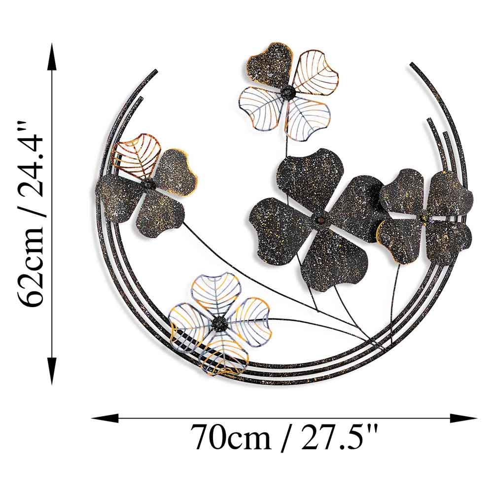 Parklane Metal Celestial Bloom Wall Art in Black