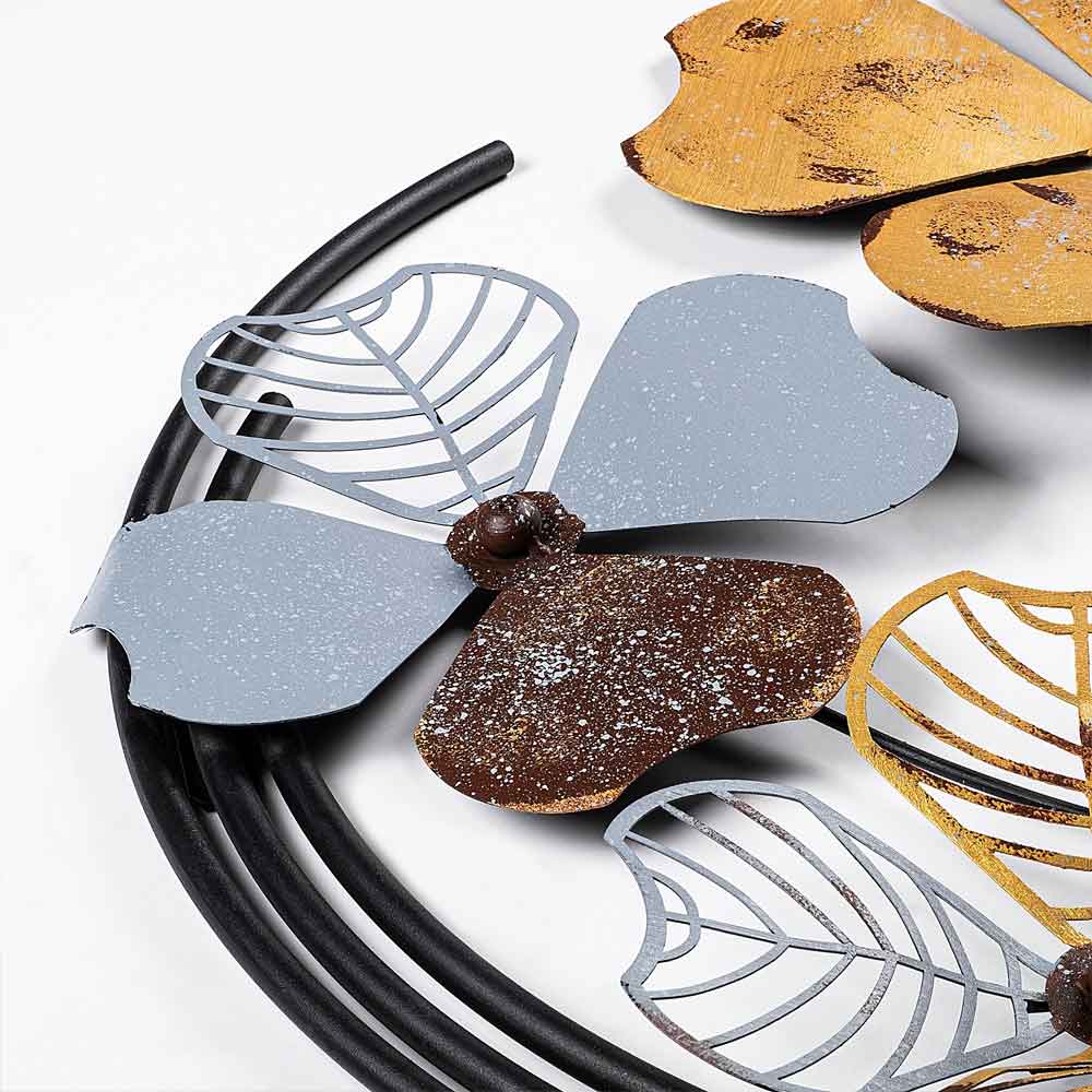 Parklane Metal Celestial Bloom Wall Art in Yellow and Black