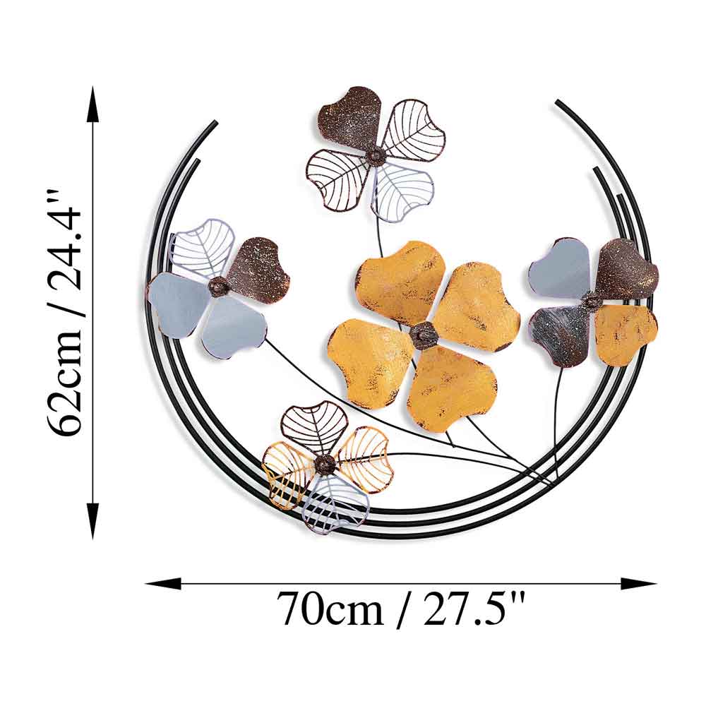 Parklane Metal Celestial Bloom Wall Art in Yellow and Black