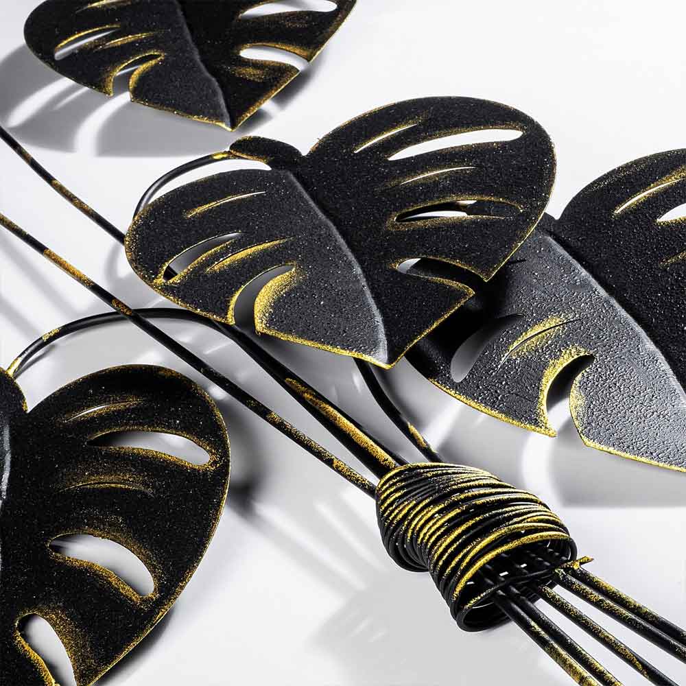 Parklane Metal Eclipse Leaf Wall Art in Black and Gold