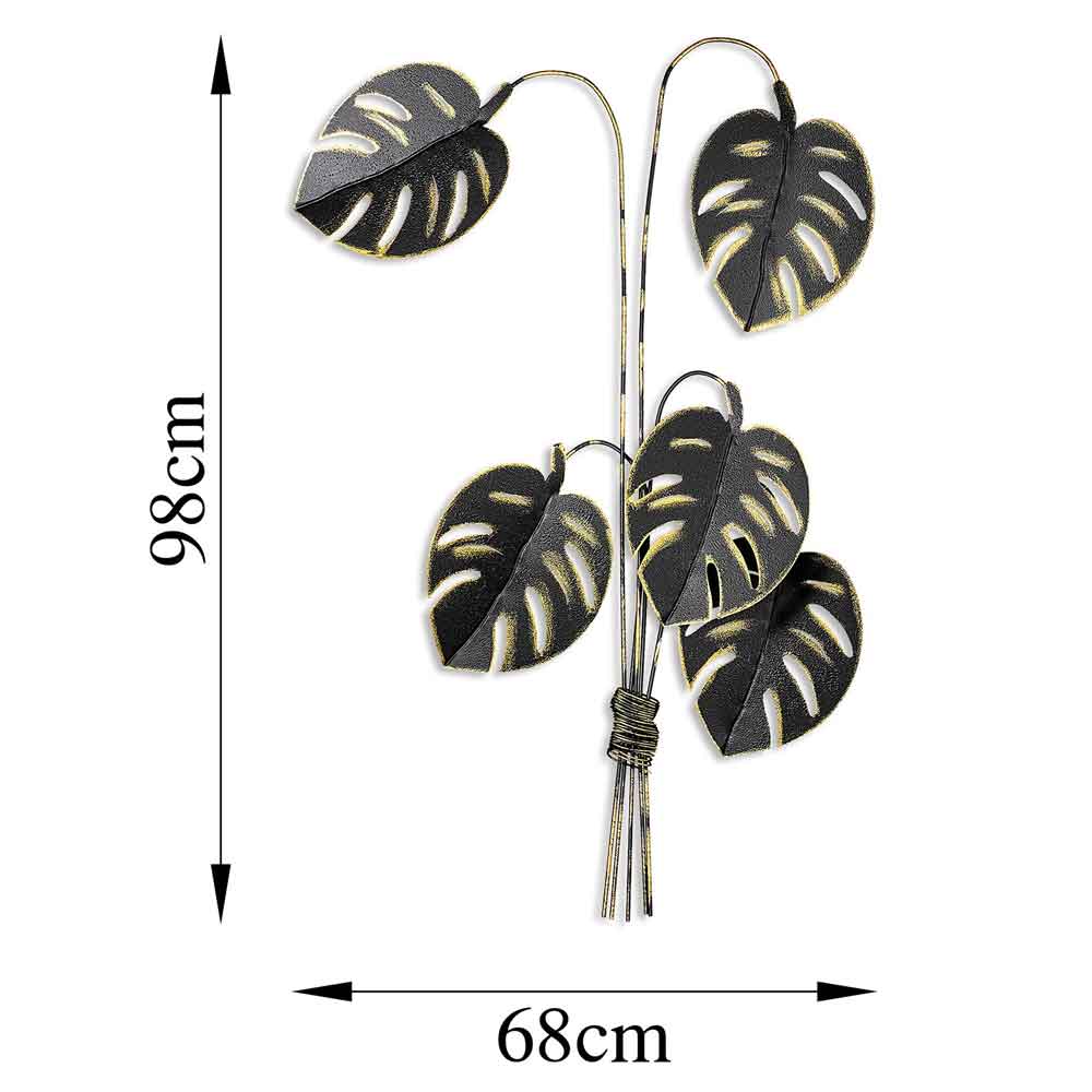 Parklane Metal Eclipse Leaf Wall Art in Black and Gold