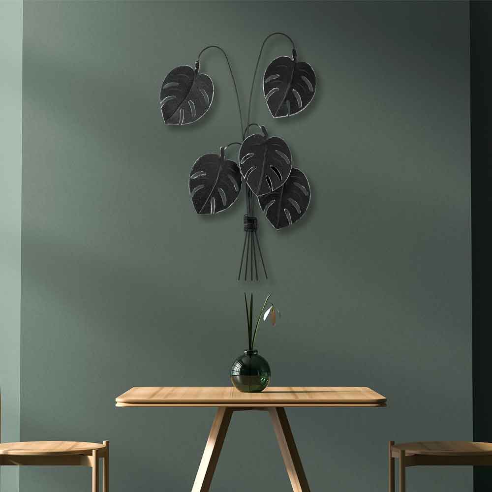 Parklane Metal Eclipse Leaf Wall Art in Black