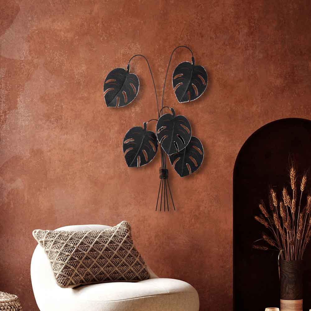 Parklane Metal Eclipse Leaf Wall Art in Black