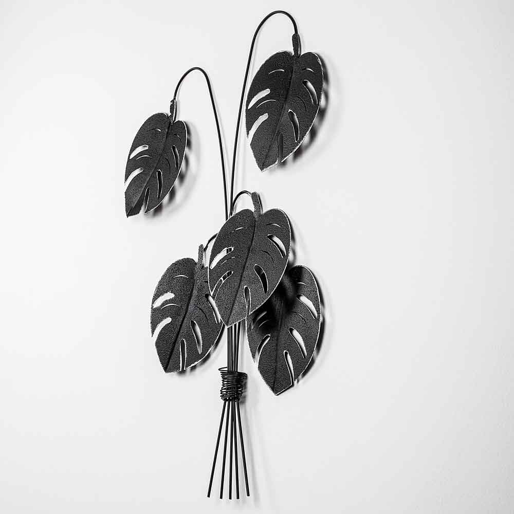 Parklane Metal Eclipse Leaf Wall Art in Black