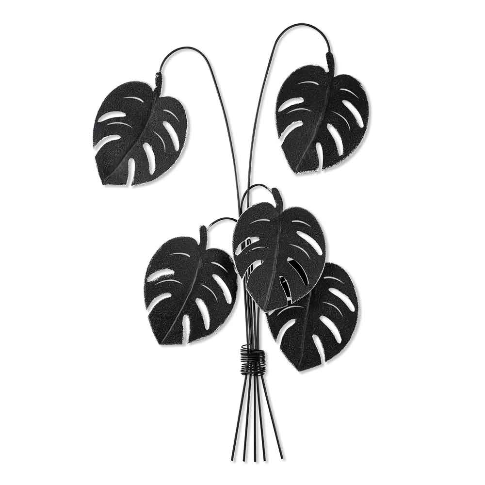 Parklane Metal Eclipse Leaf Wall Art in Black
