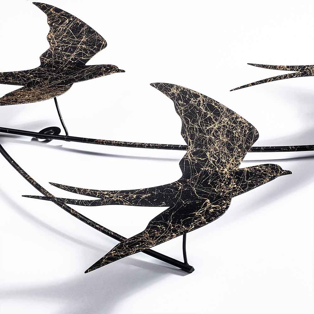 Parklane Metal Flying Bird Wall Art in Black and Gold