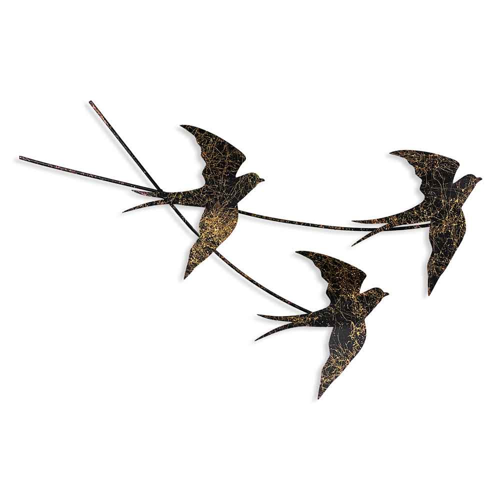 Parklane Metal Flying Bird Wall Art in Black and Gold
