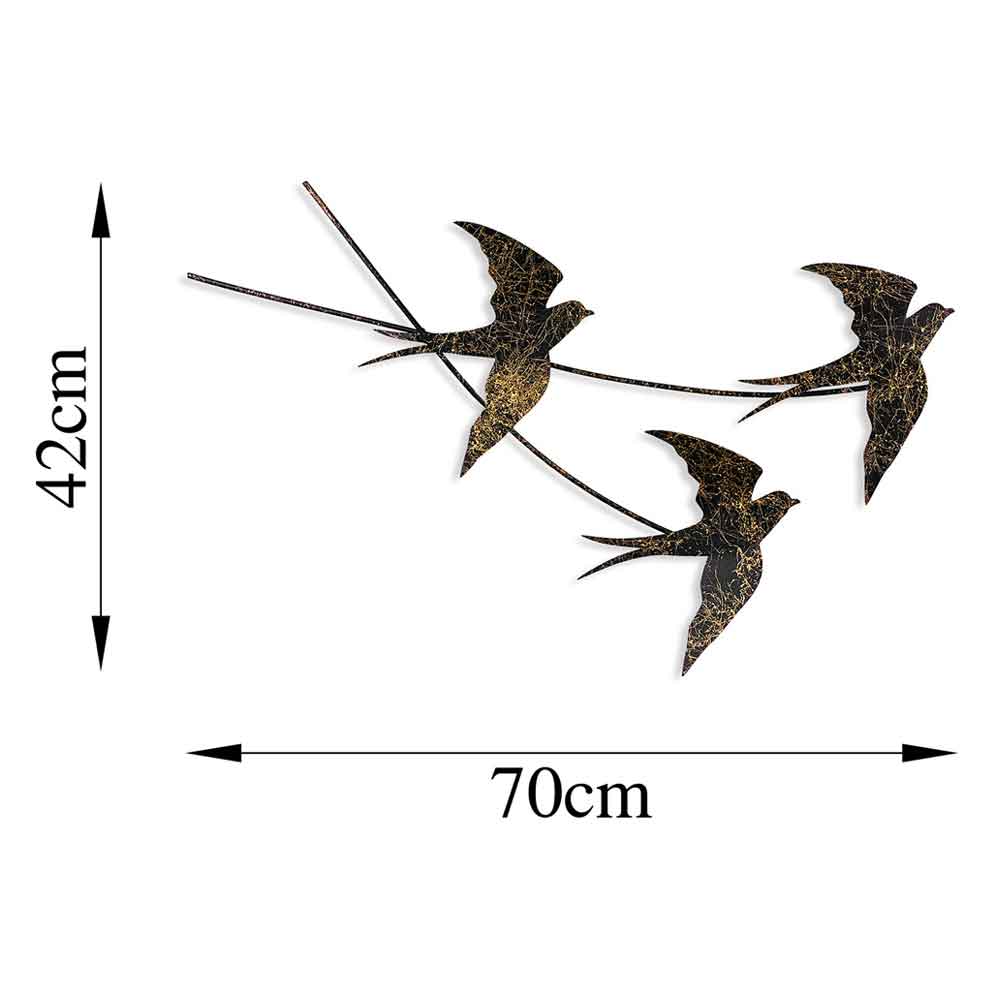 Parklane Metal Flying Bird Wall Art in Black and Gold