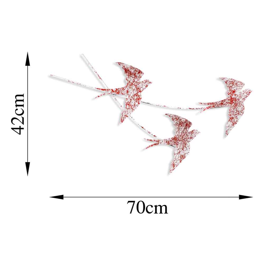 Parklane Metal Flying Bird Wall Art in Red and White