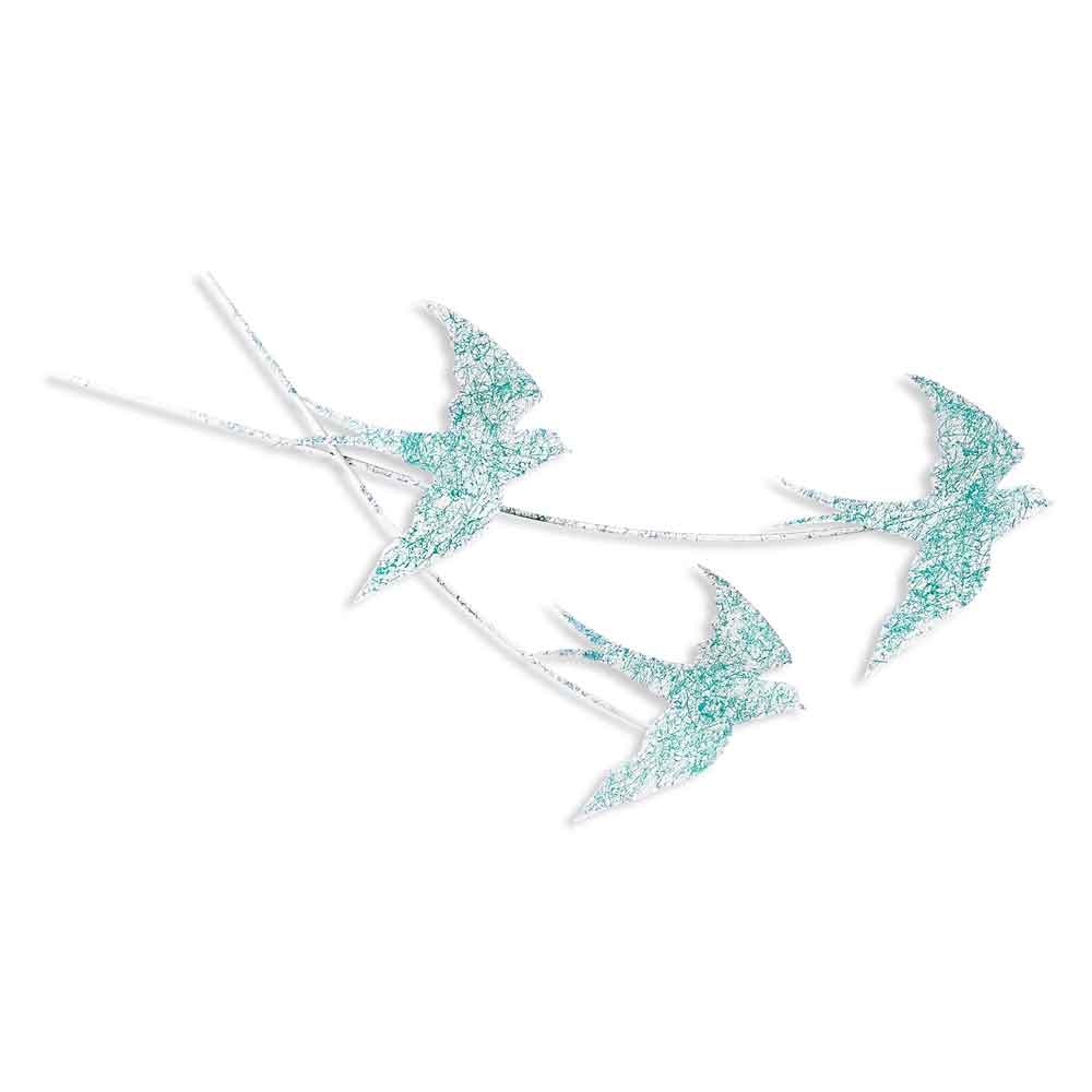 Parklane Metal Flying Bird Wall Art in Teal and White