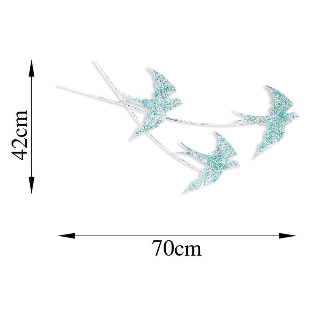 Parklane Metal Flying Bird Wall Art in Teal and White