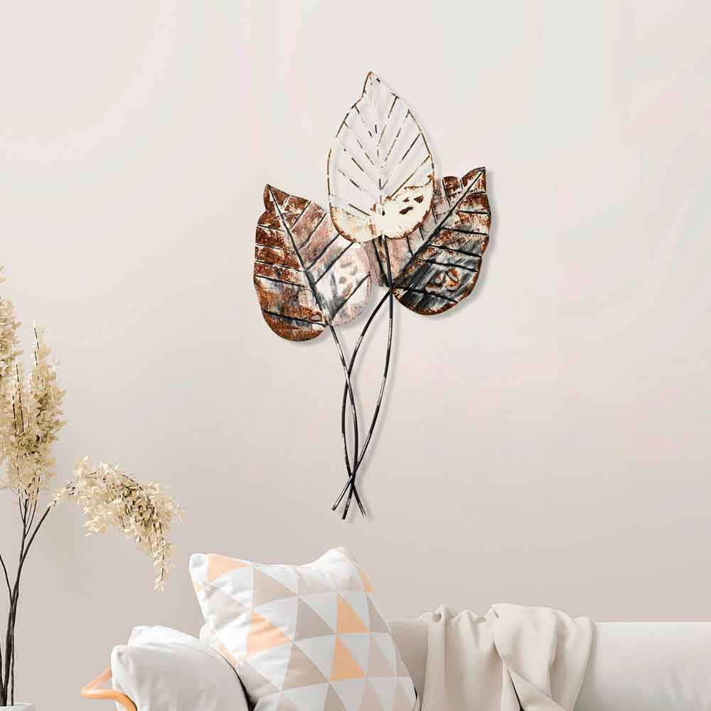 Parklane Metal Gilded Leaf Wall Art in Brown and Black