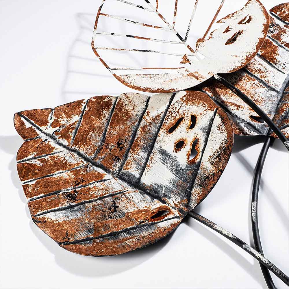 Parklane Metal Gilded Leaf Wall Art in Brown and Black