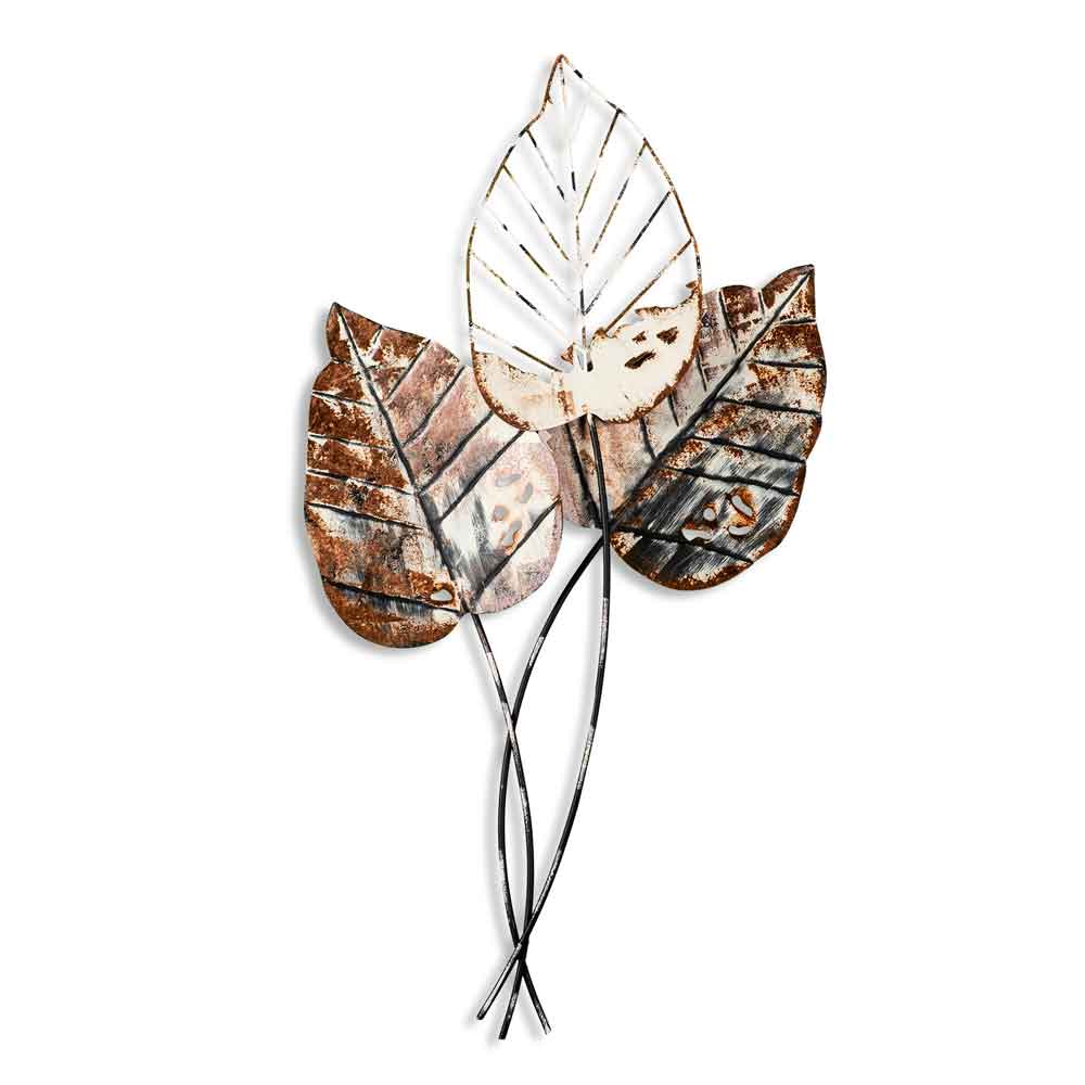 Parklane Metal Gilded Leaf Wall Art in Brown and Black