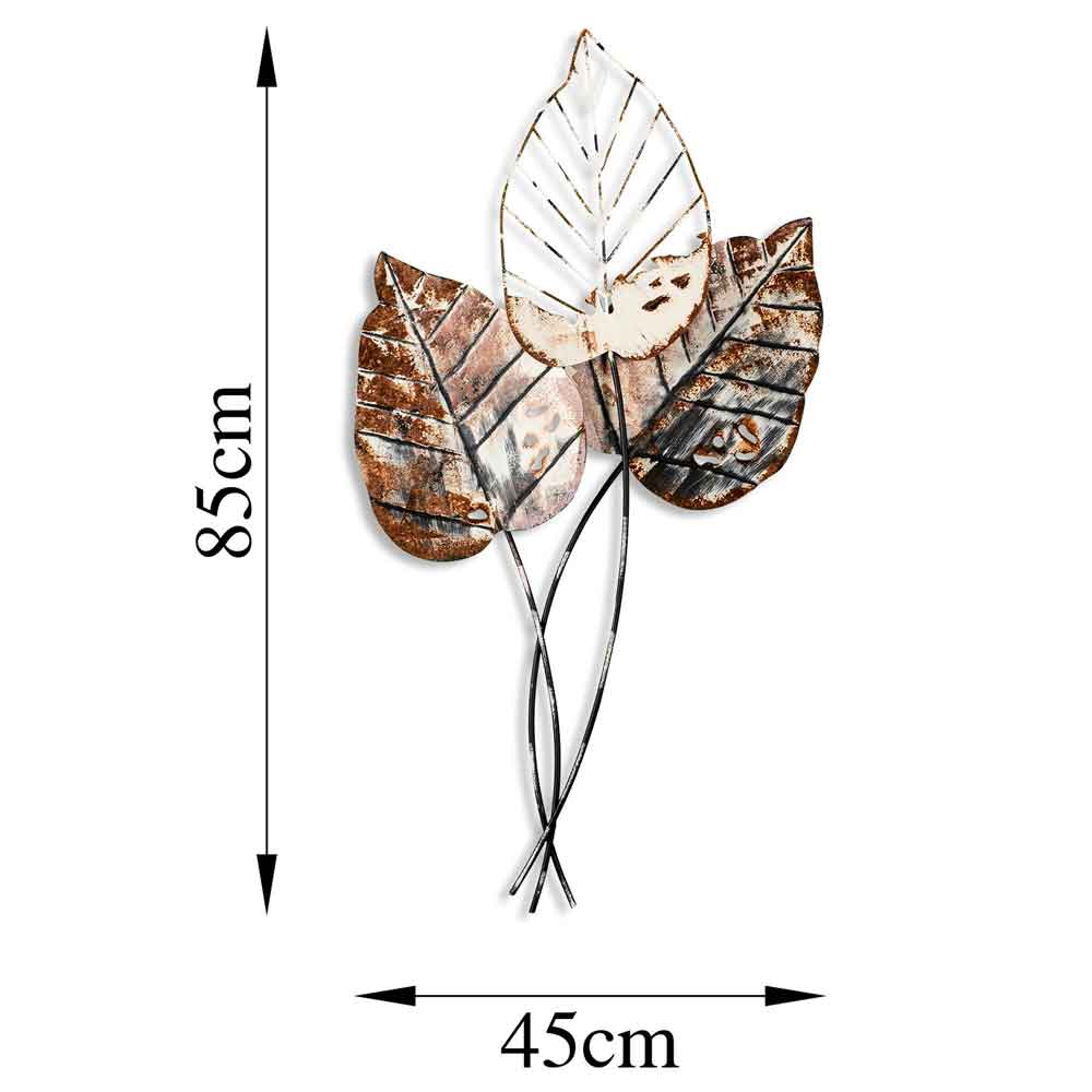 Parklane Metal Gilded Leaf Wall Art in Brown and Black