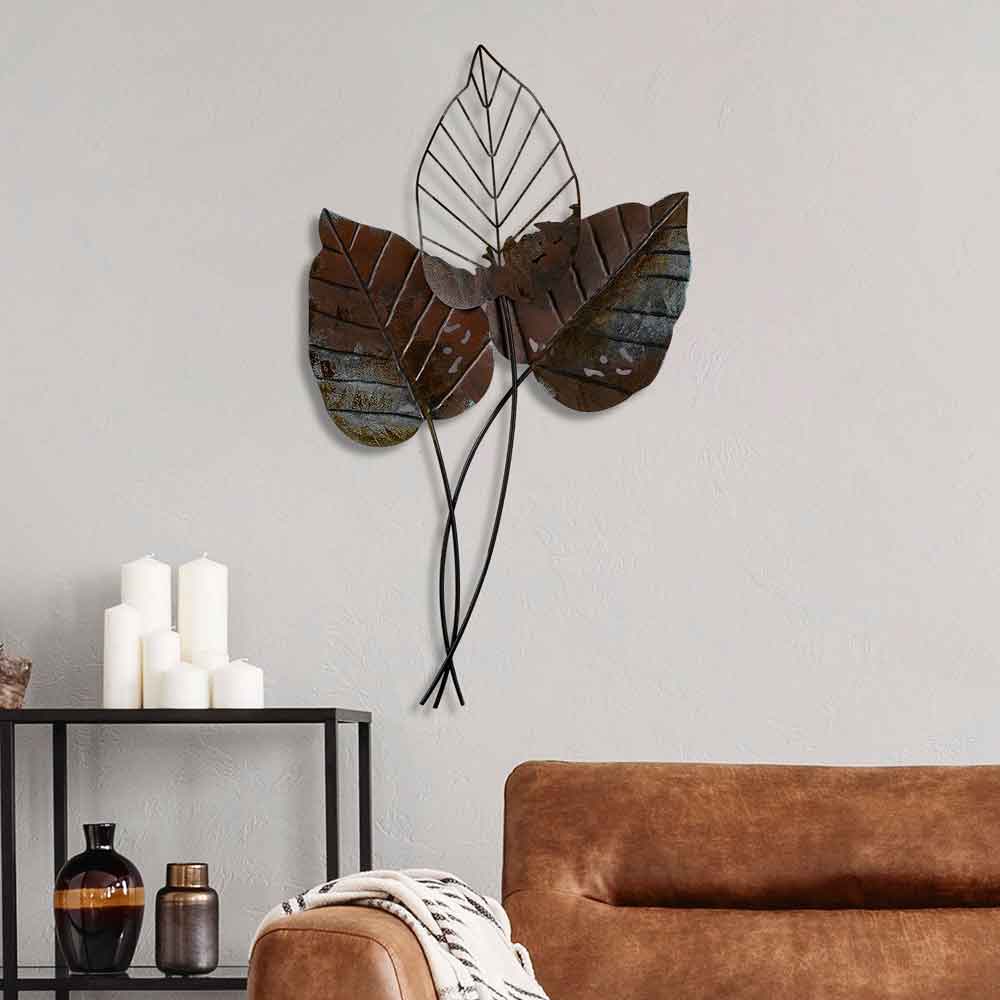 Parklane Metal Gilded Leaf Wall Art in Brown