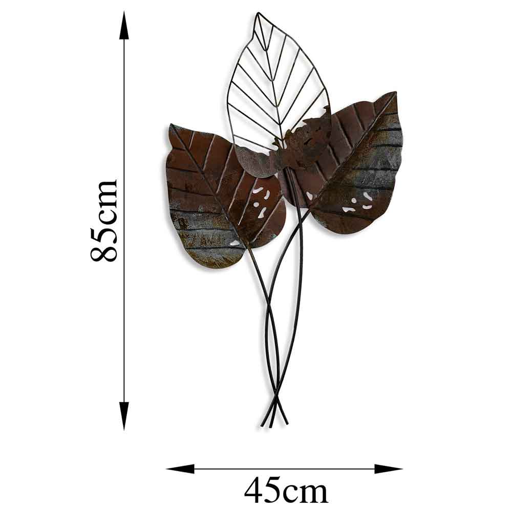 Parklane Metal Gilded Leaf Wall Art in Brown