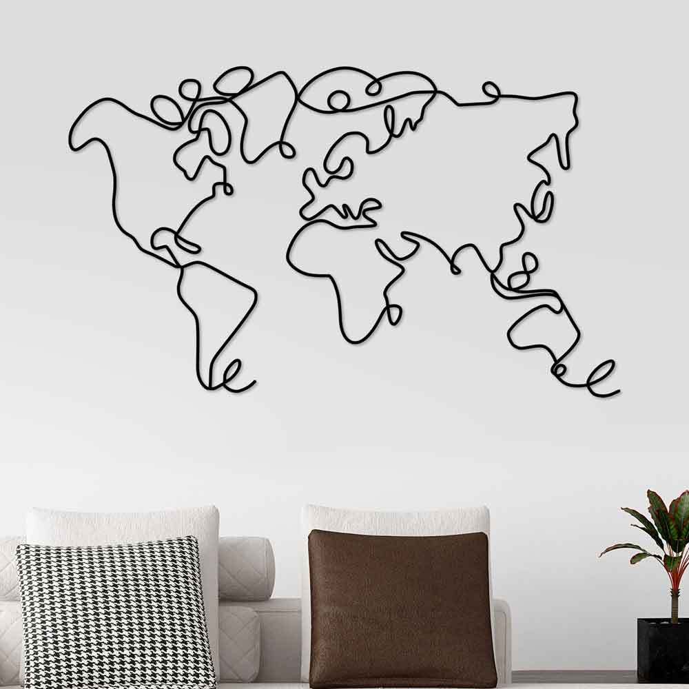 Parklane Metal Globe Wire Wall Art in Copper and Black