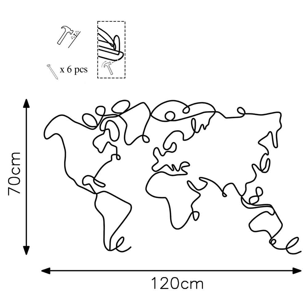 Parklane Metal Globe Wire Wall Art in Copper and Black