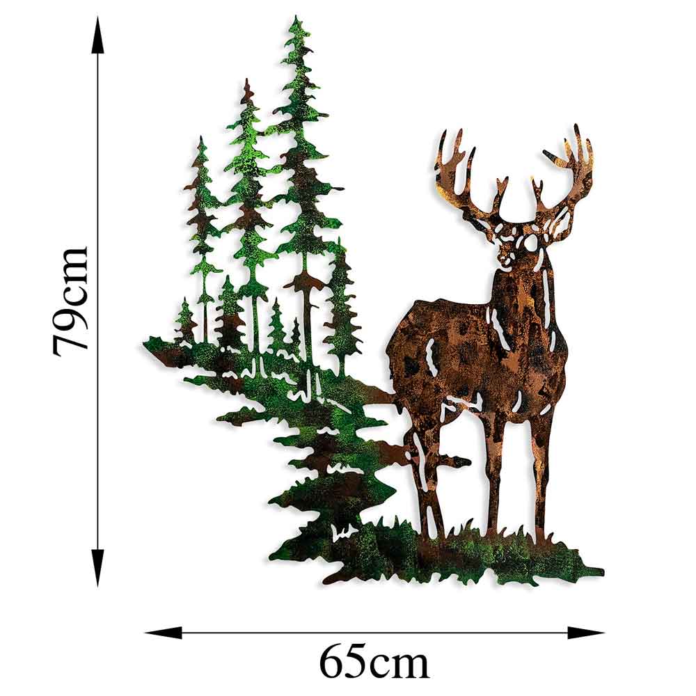 Parklane Metal Grand Bucks Wall Art in Brown and Green