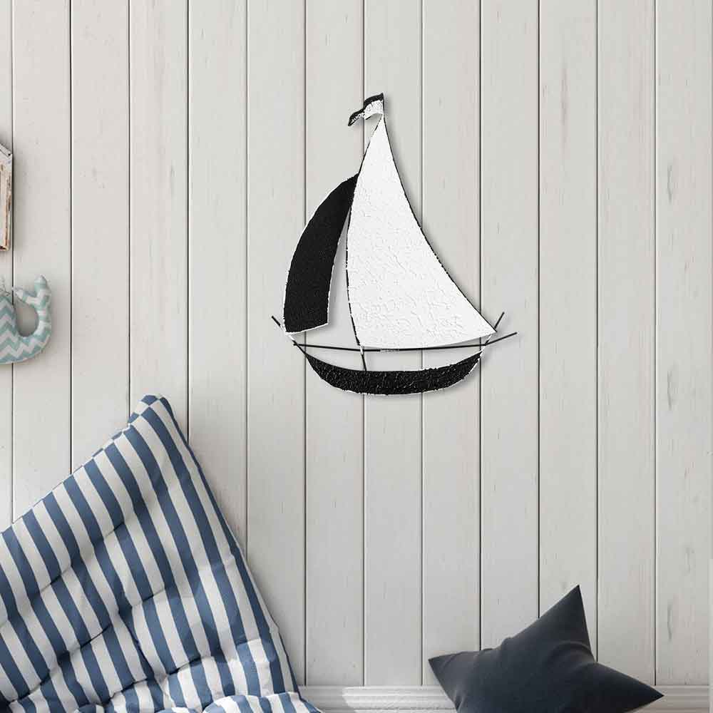 Parklane Metal Modernist Mariner Wall Art in Black and White
