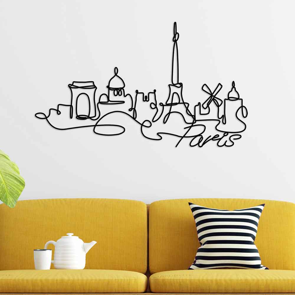 Parklane Metal Paris Wire Wall Art in Copper and Black
