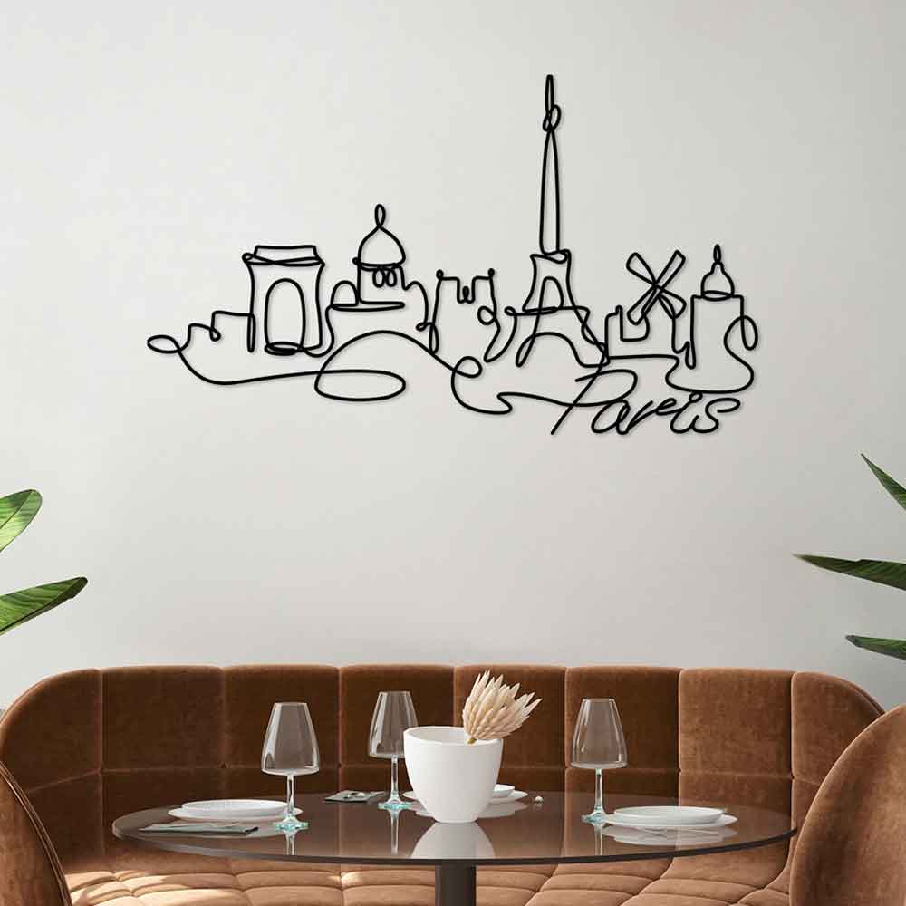 Parklane Metal Paris Wire Wall Art in Copper and Black