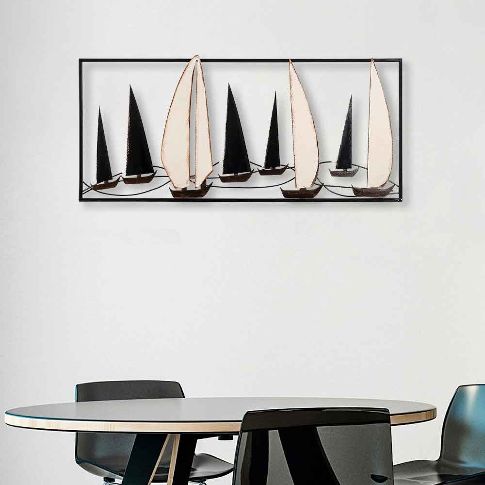 Parklane Metal Sails in Silhouette Wall Art in Black and White