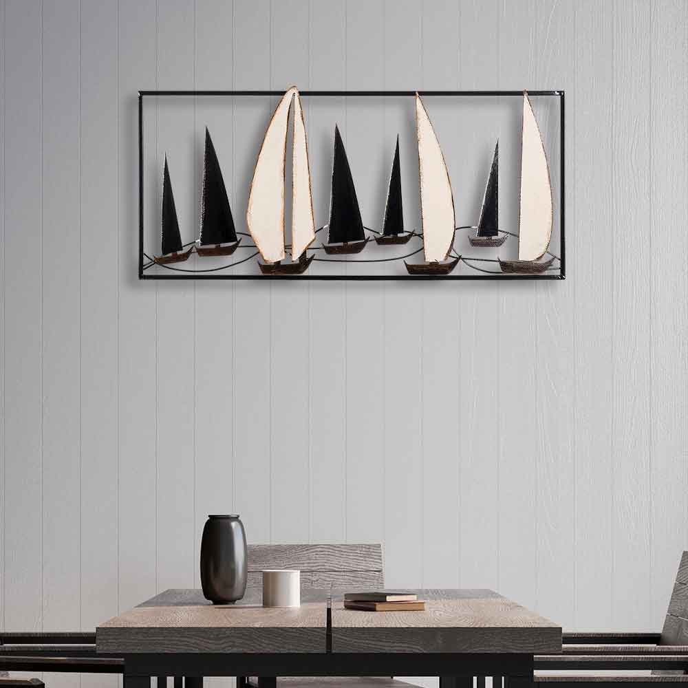 Parklane Metal Sails in Silhouette Wall Art in Black and White