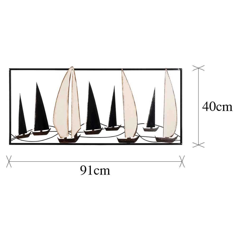 Parklane Metal Sails in Silhouette Wall Art in Black and White