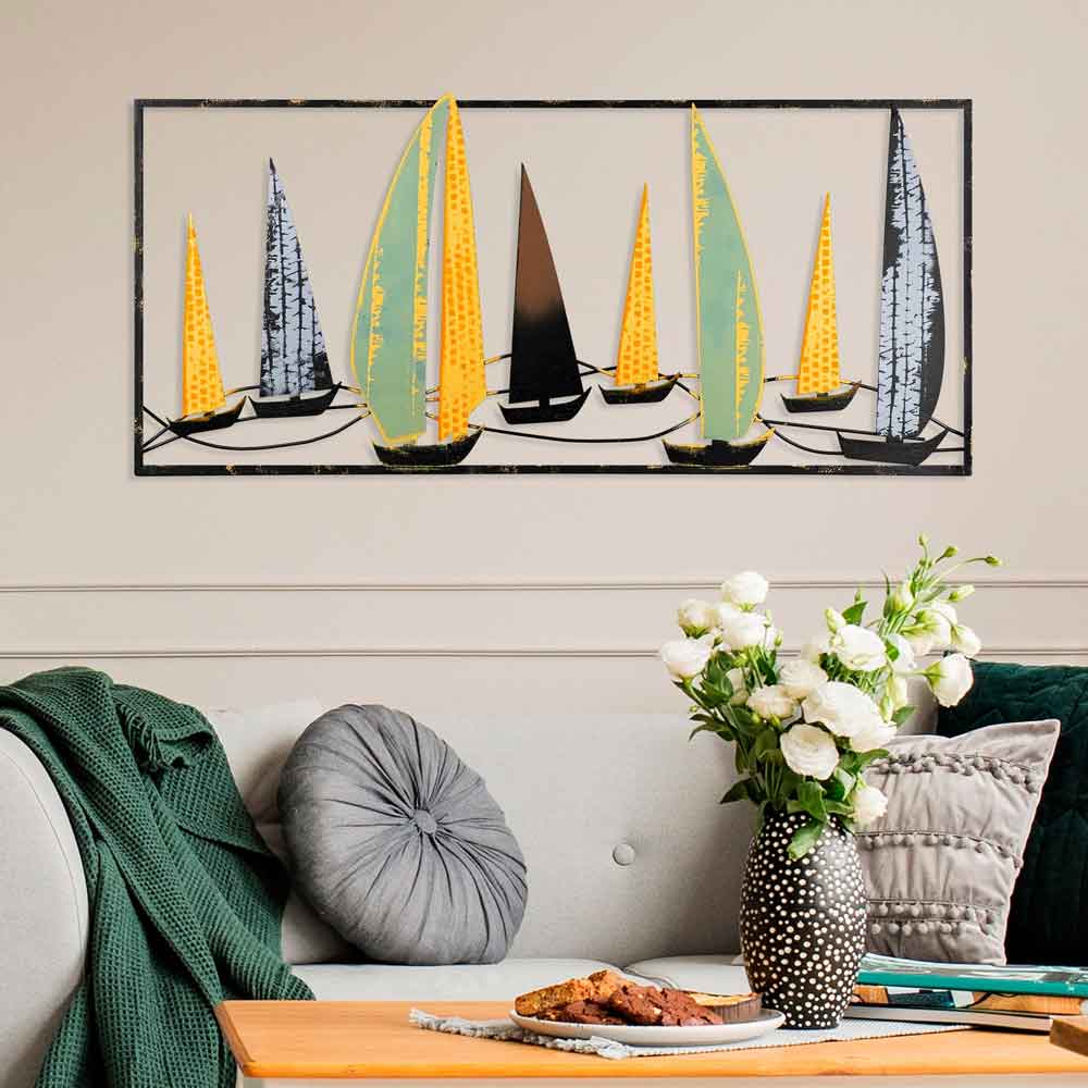 Parklane Metal Sails in Silhouette Wall Art in Multicolour